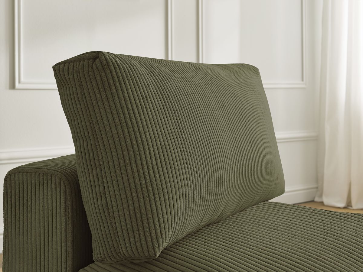 Canapé d'angle fixe EVEREST tissu chiné - Orange - Angle droit - 10 coussins