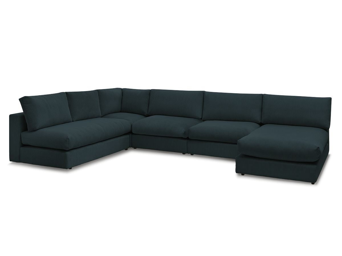 Stała sofa narożna 100% modułowa ultra miękka tkanina PARIS 3 fotele, 1 meridian, 1 narożnik, 1 pufa