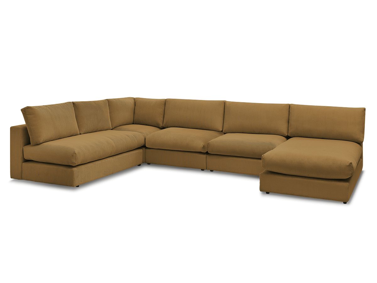 Stała sofa narożna 100% modułowa ultra miękka tkanina PARIS 3 fotele, 1 meridian, 1 narożnik, 1 pufa