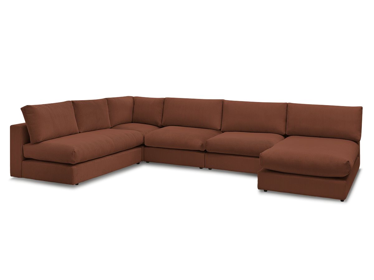 Stała sofa narożna 100% modułowa ultra miękka tkanina PARIS 3 fotele, 1 meridian, 1 narożnik, 1 pufa