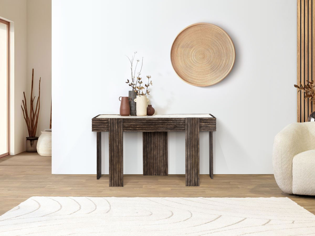 Console 132 cm BLANCA bois massif