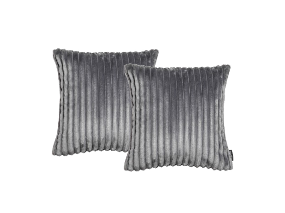 Lot de 2 coussins OSLO gris foncé