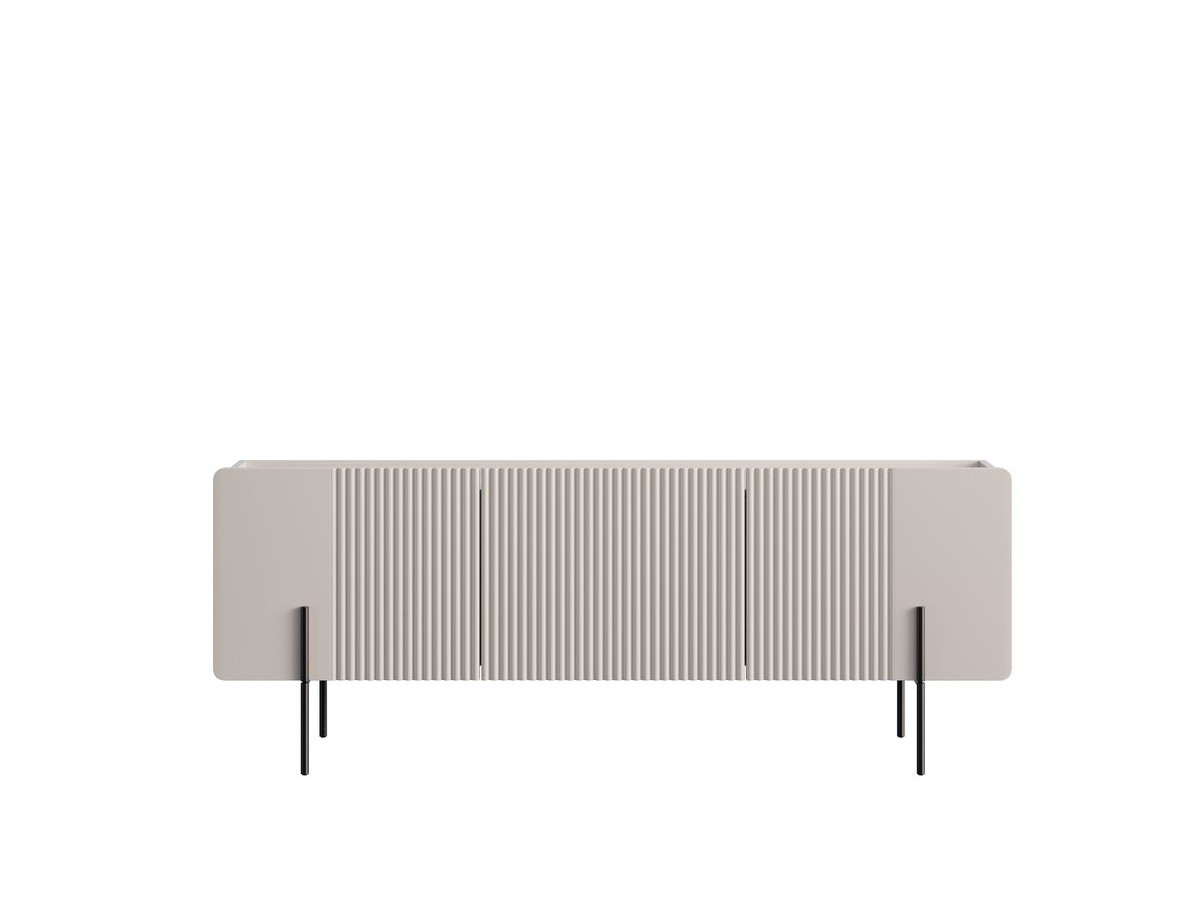 MATHILDE set met 150 cm dressoir + 150 cm tv-meubel met marmerlook blad en zwarte poten