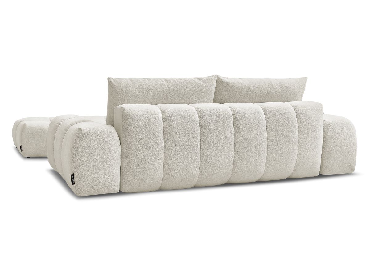Canapé droit convertible coffre EVEREST tissu chiné avec pouf