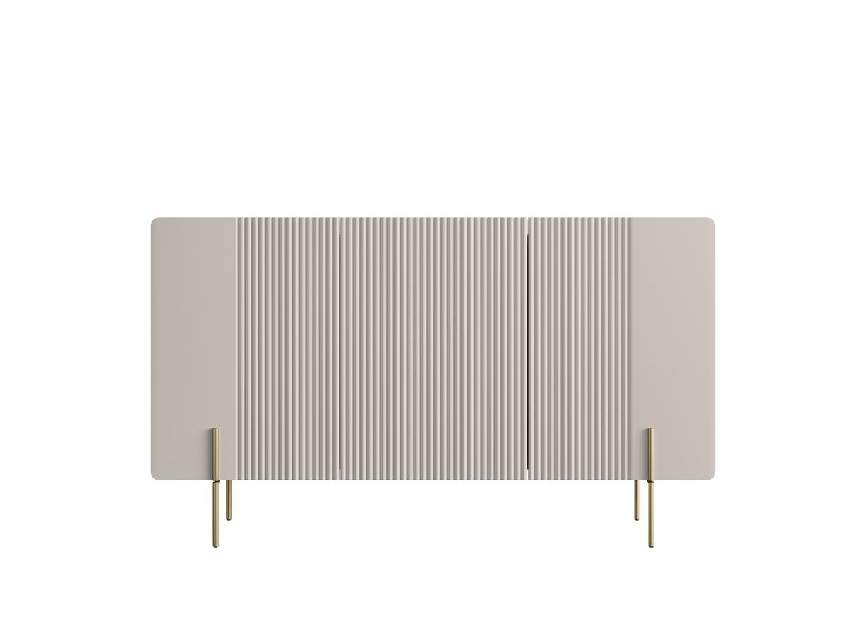 Ensemble MATHILDE avec buffet 150 cm + meuble TV 150 cm plateau effet marbre et pieds or