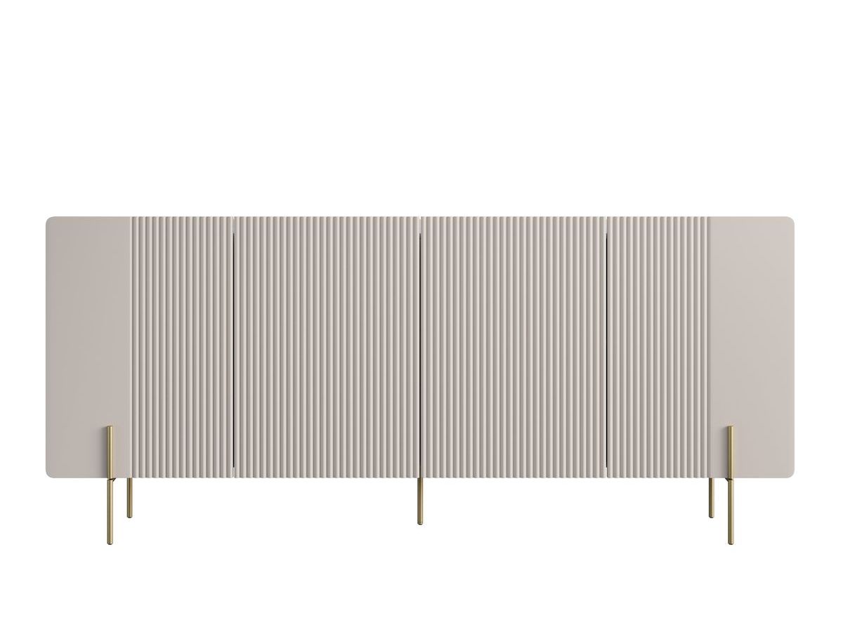 Ensemble MATHILDE avec buffet 200 cm + meuble TV 200 cm plateau effet marbre et pieds or