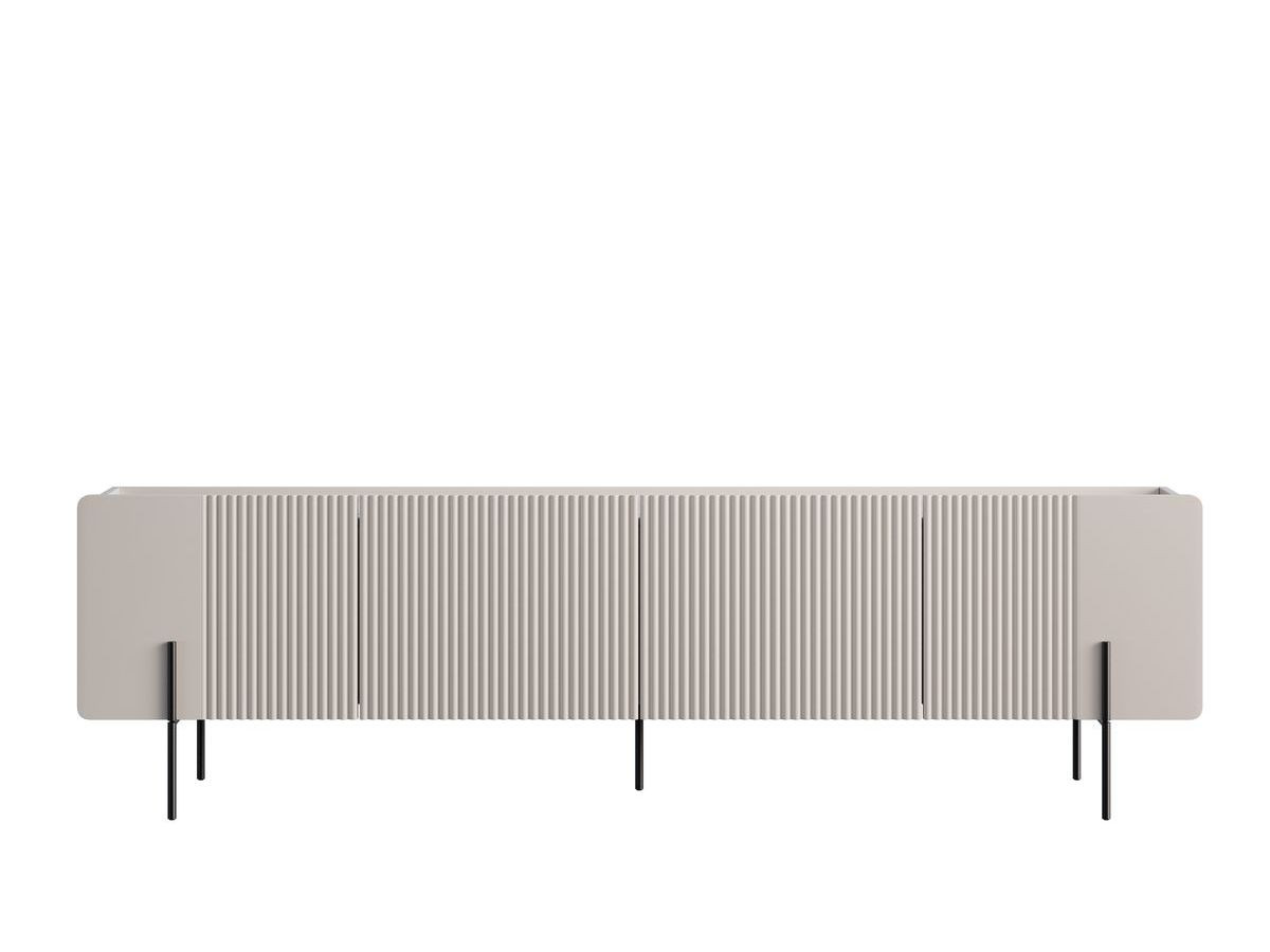 MATHILDE set met 200 cm dressoir + 200 cm tv-meubel + 100 cm salontafel met marmerlook blad en zwarte poten