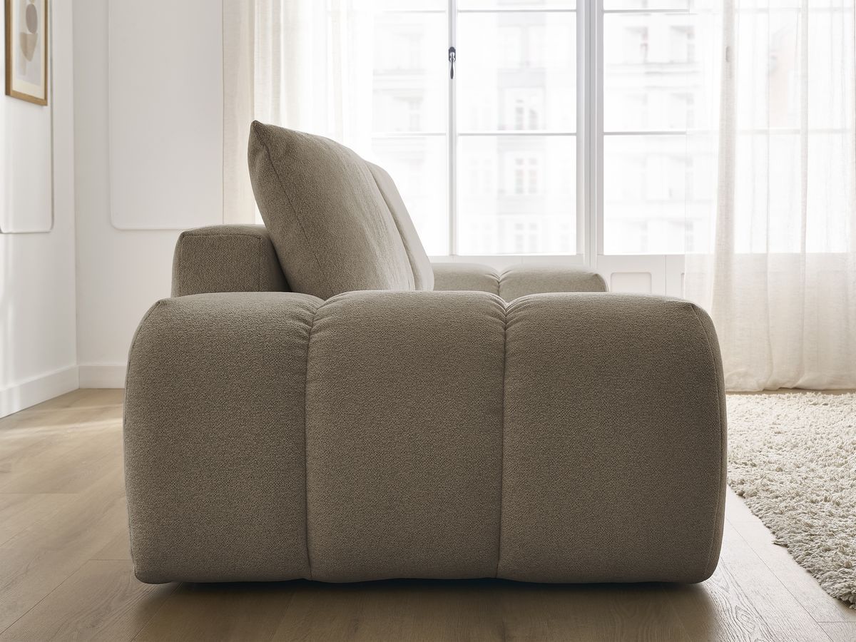 Canapé droit convertible coffre EVEREST tissu chiné