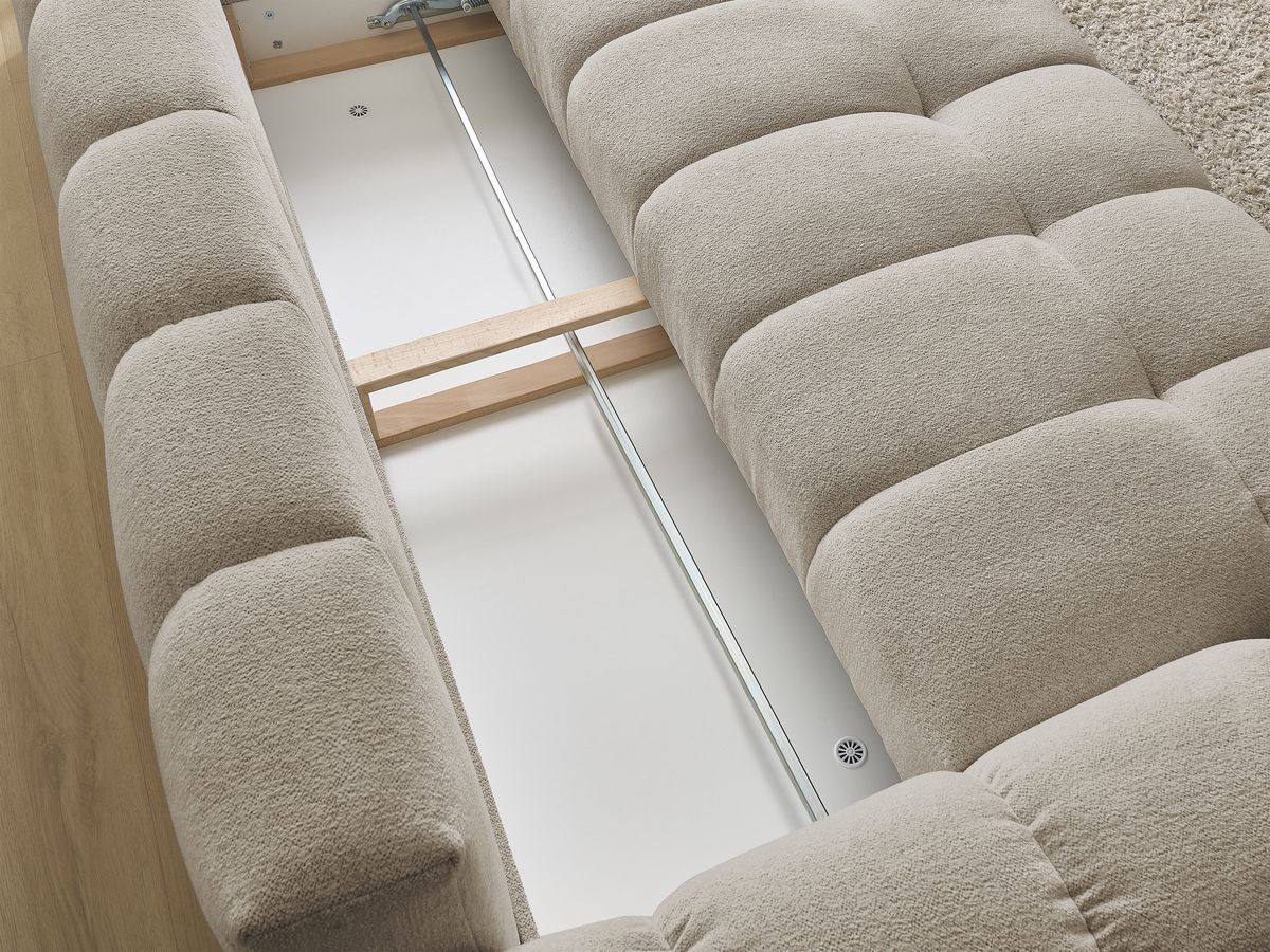 Canapé droit convertible coffre EVEREST tissu chiné