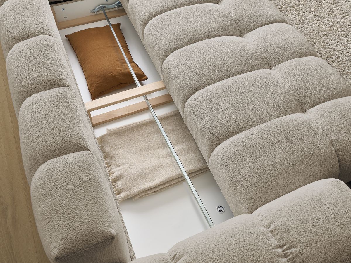 Canapé droit convertible coffre EVEREST tissu chiné
