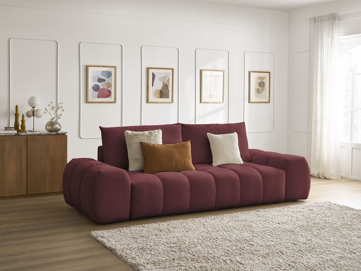 Canapé droit convertible coffre EVEREST tissu chiné