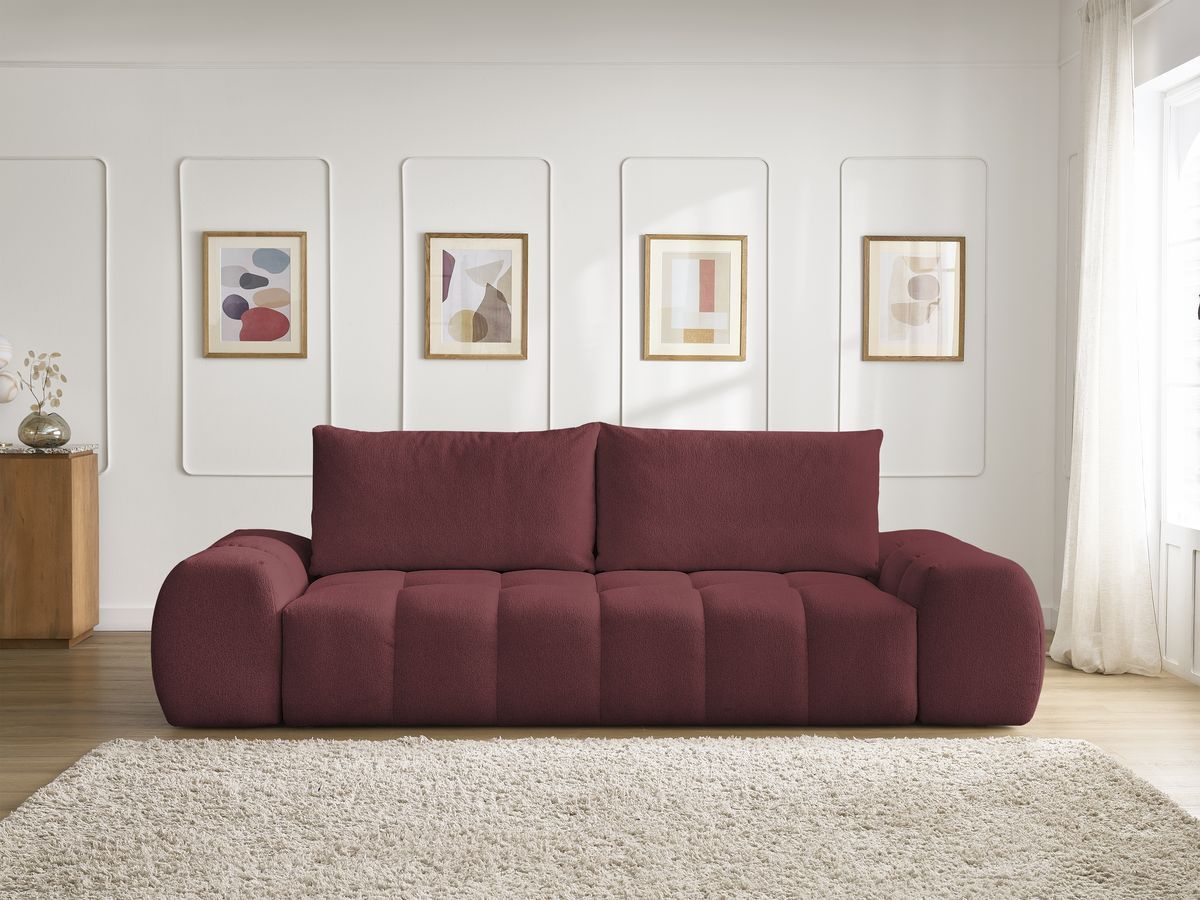 Canapé droit convertible coffre EVEREST tissu chiné
