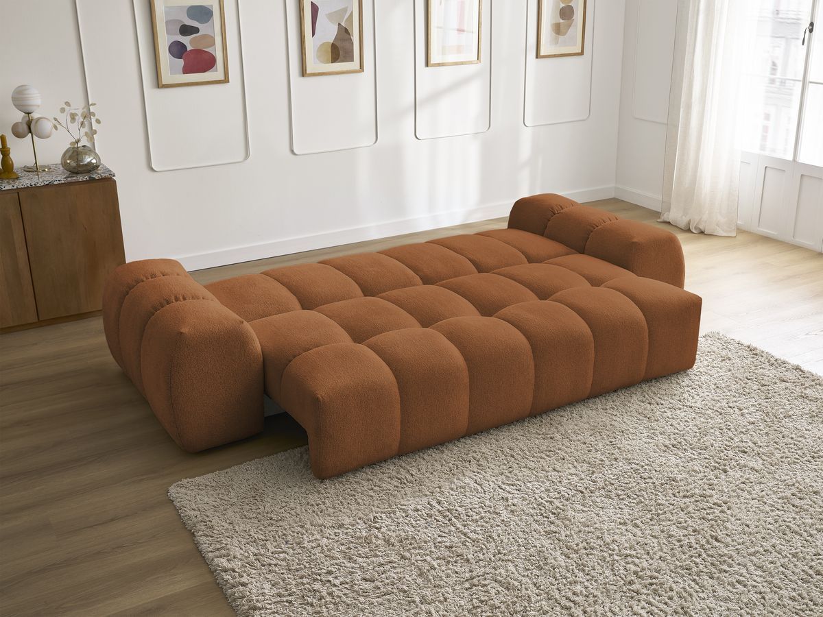 Canapé droit convertible coffre EVEREST tissu chiné