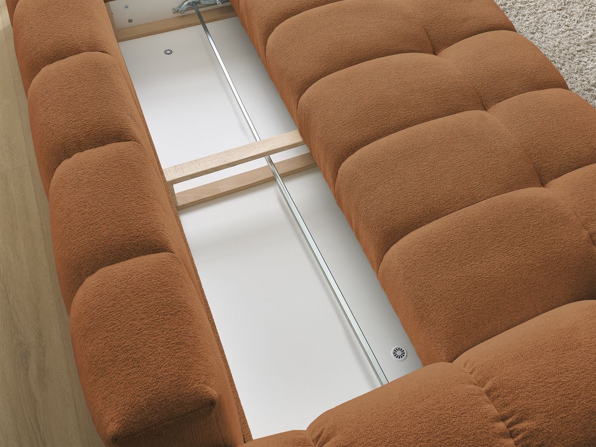 Canapé droit convertible coffre EVEREST tissu chiné