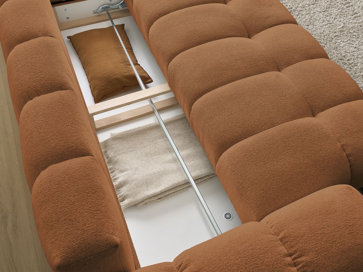 Canapé droit convertible coffre EVEREST tissu chiné