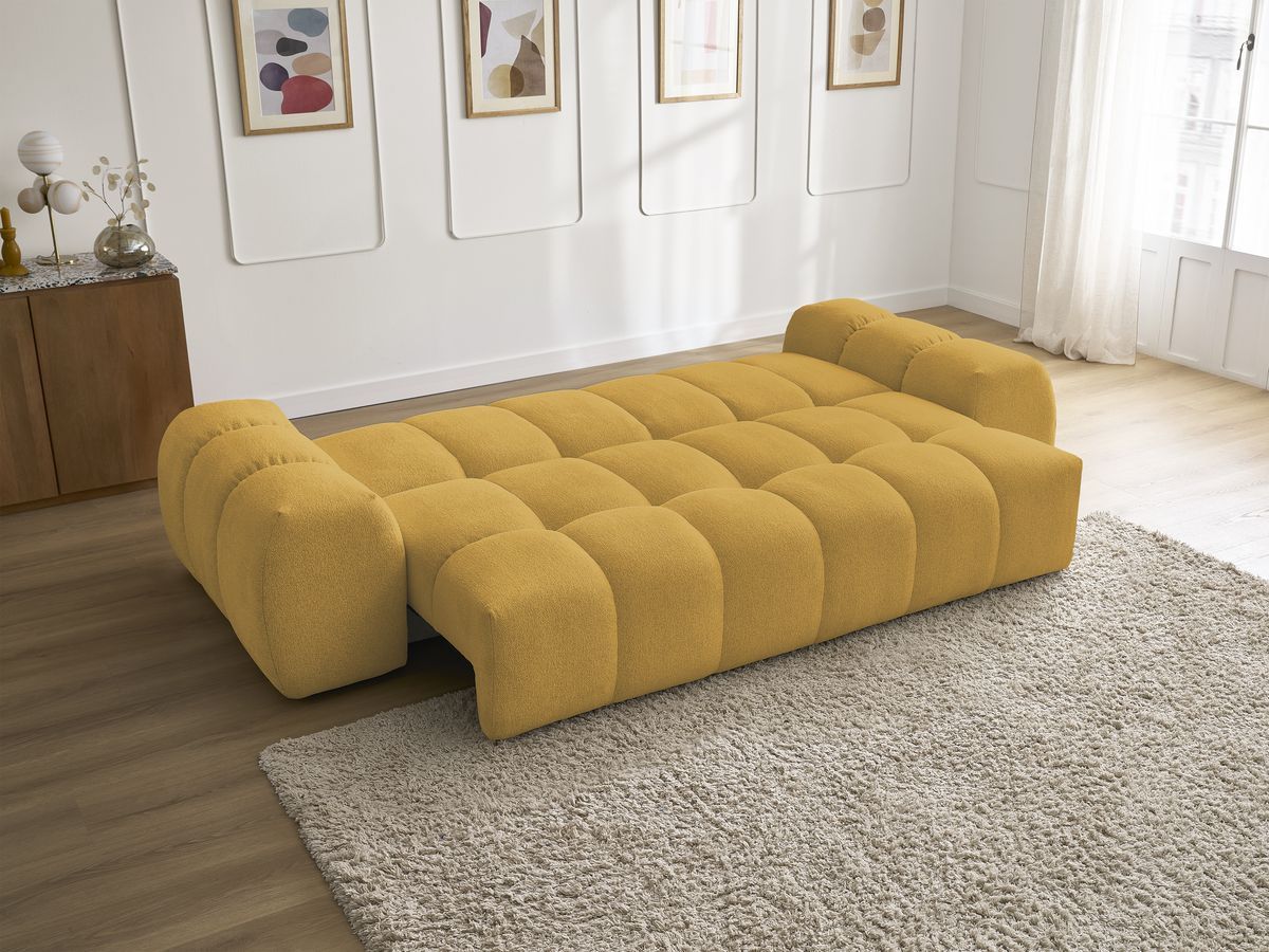 Canapé droit convertible coffre EVEREST tissu chiné