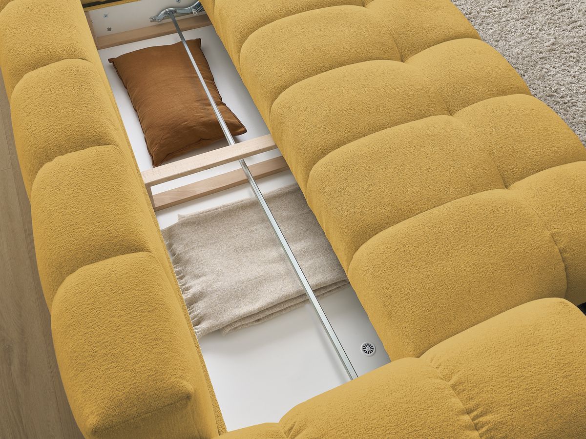Canapé droit convertible coffre EVEREST tissu chiné