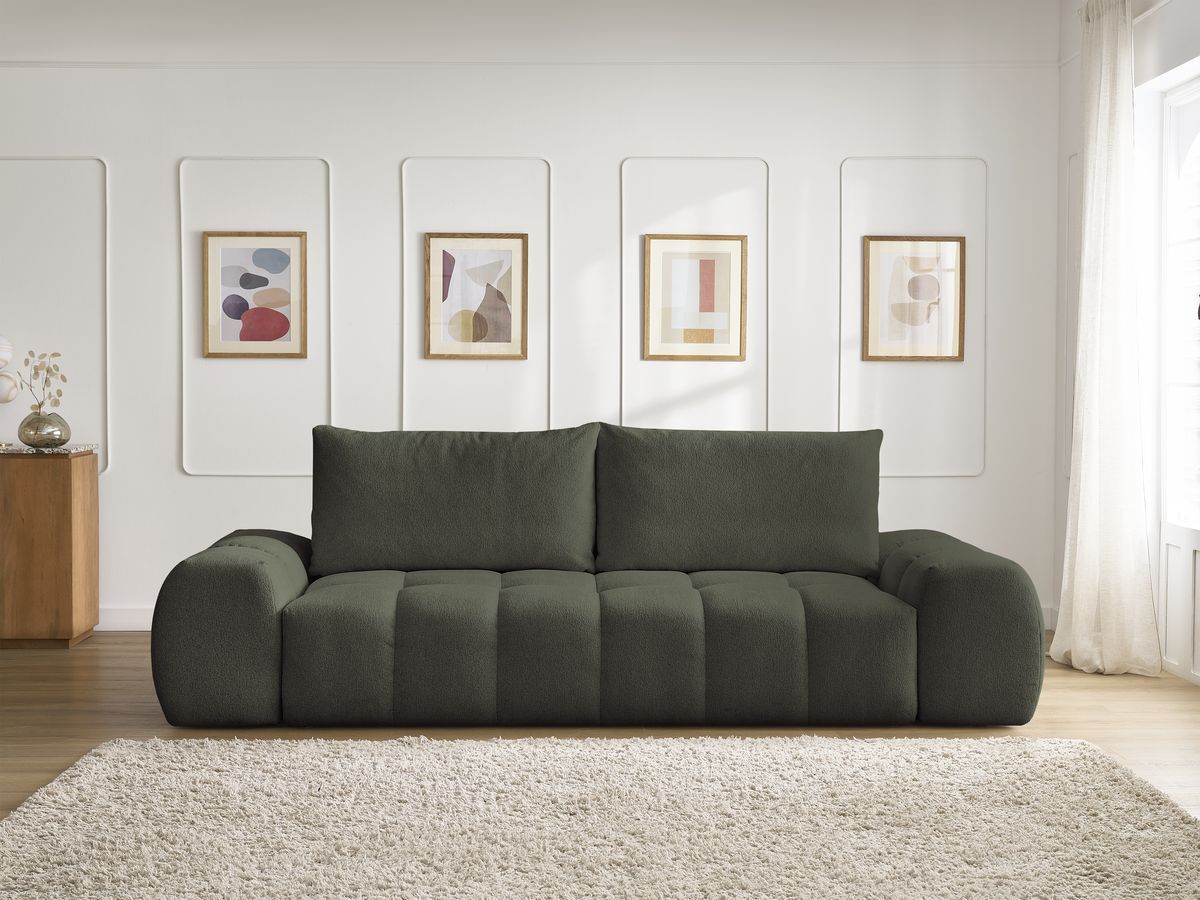 Canapé droit convertible coffre EVEREST tissu chiné