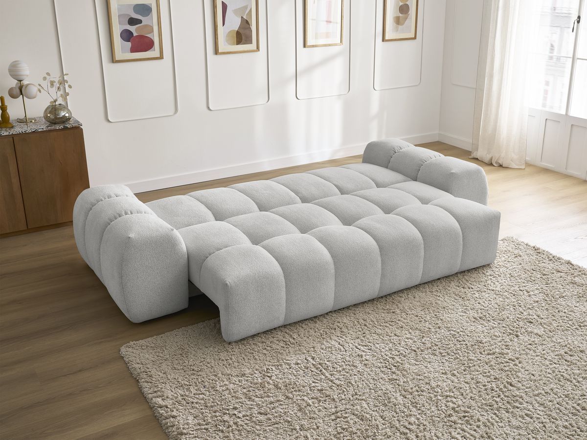 Canapé droit convertible coffre EVEREST tissu chiné