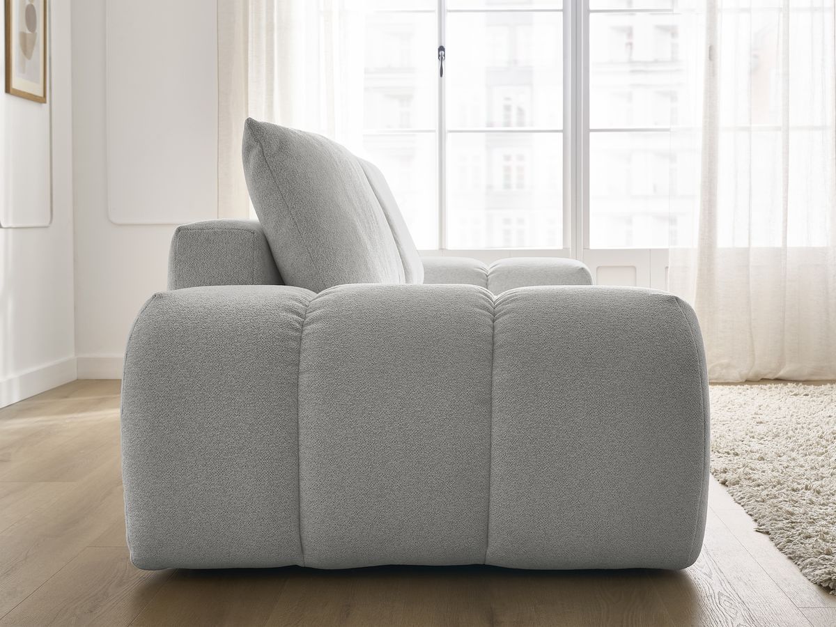 Canapé droit convertible coffre EVEREST tissu chiné