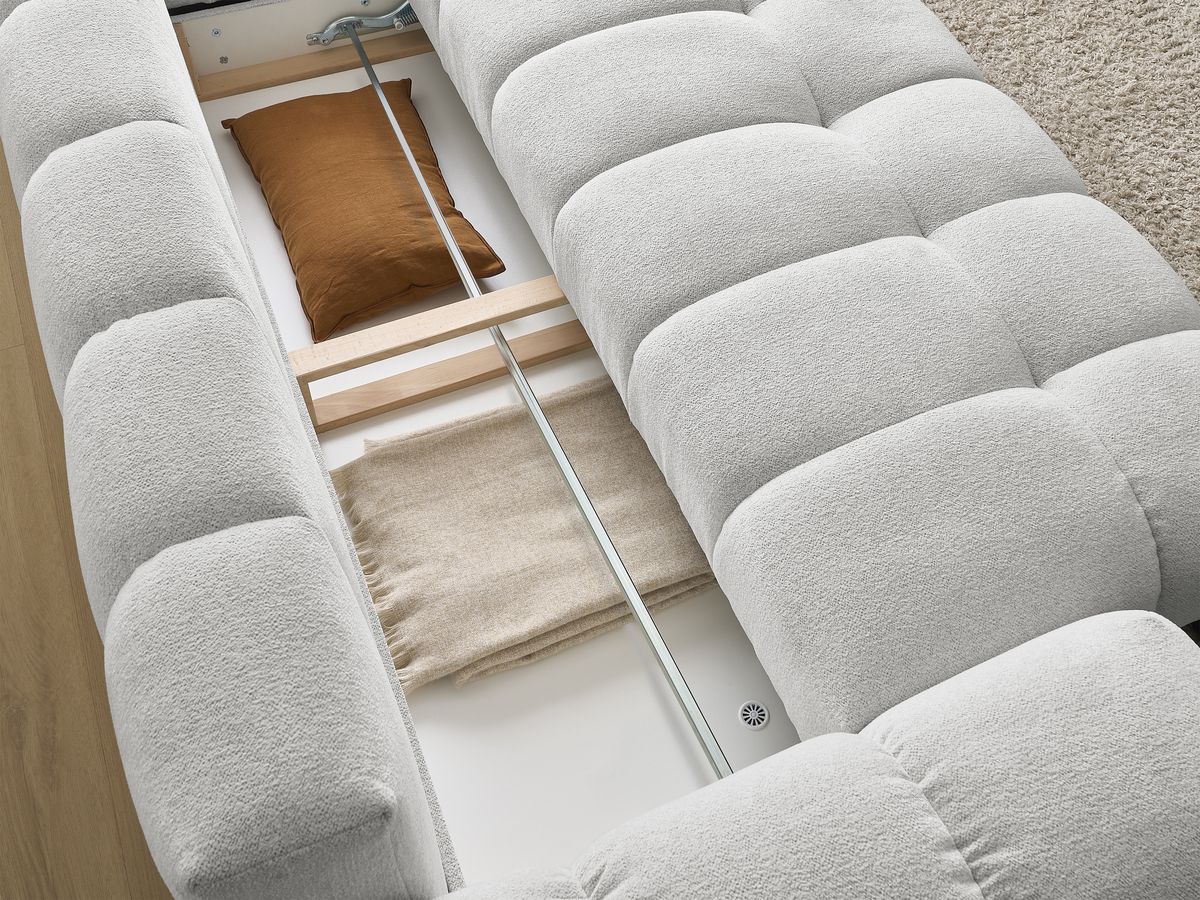Canapé droit convertible coffre EVEREST tissu chiné