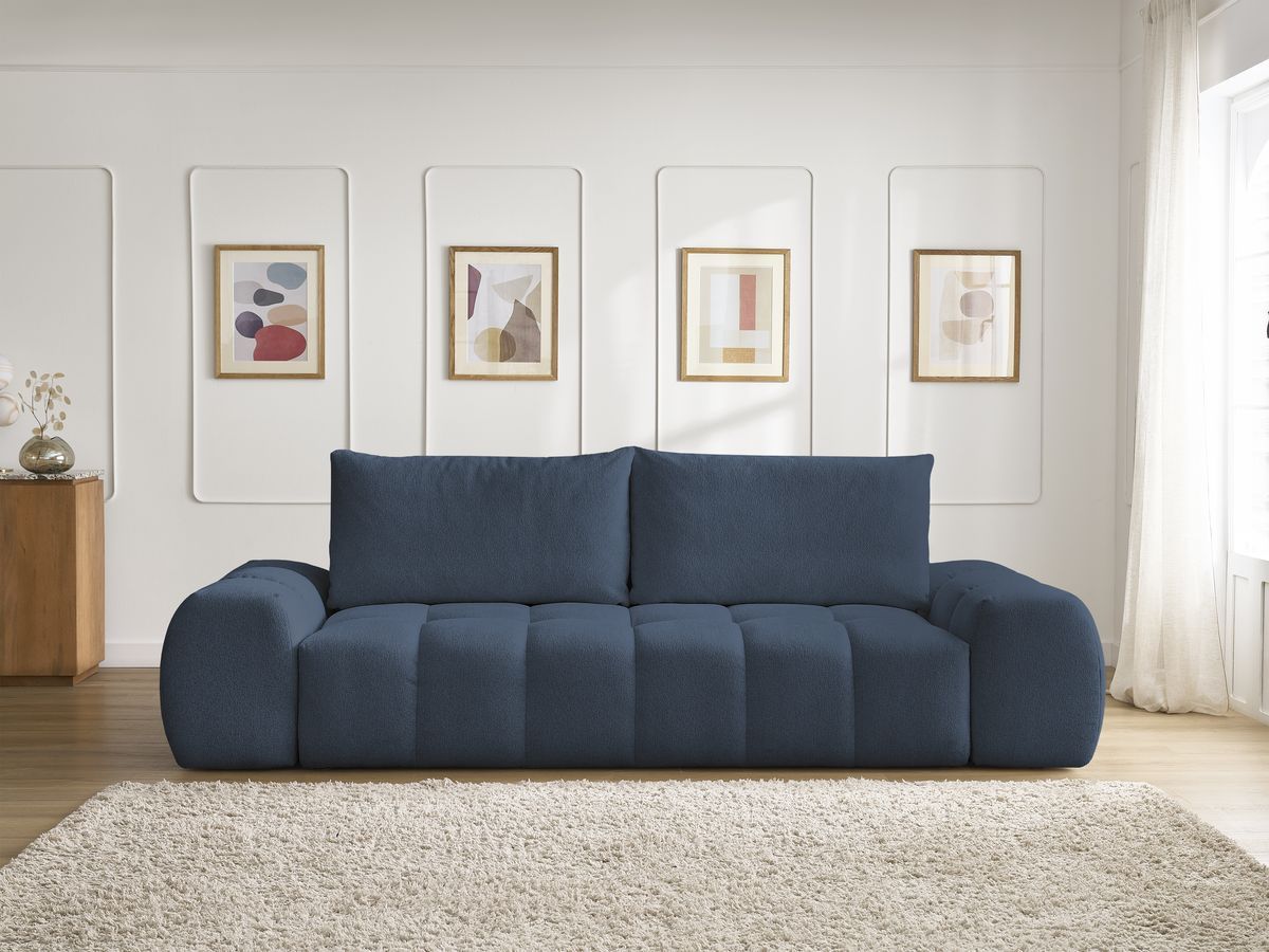 Canapé droit convertible coffre EVEREST tissu chiné