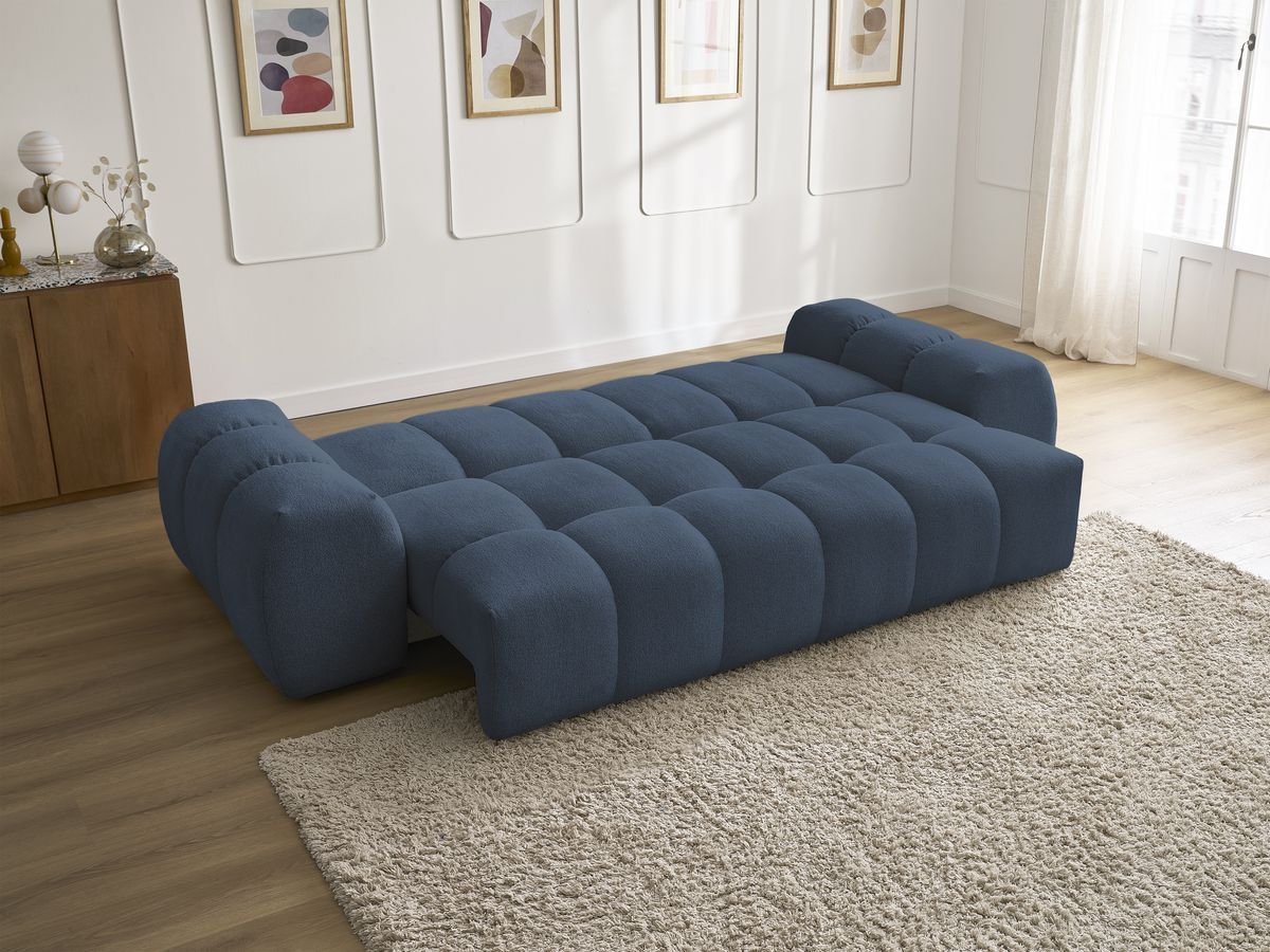 Canapé droit convertible coffre EVEREST tissu chiné