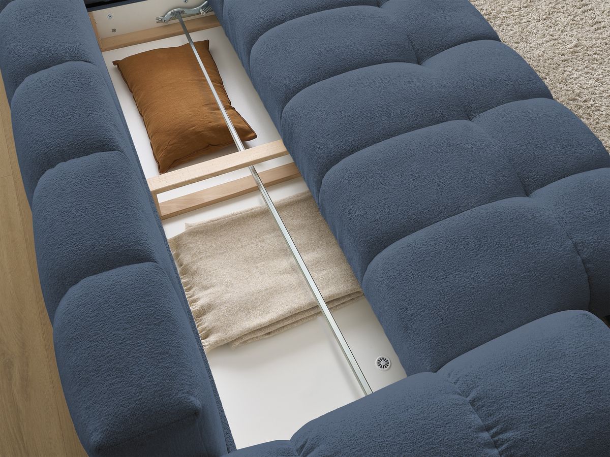 Canapé droit convertible coffre EVEREST tissu chiné