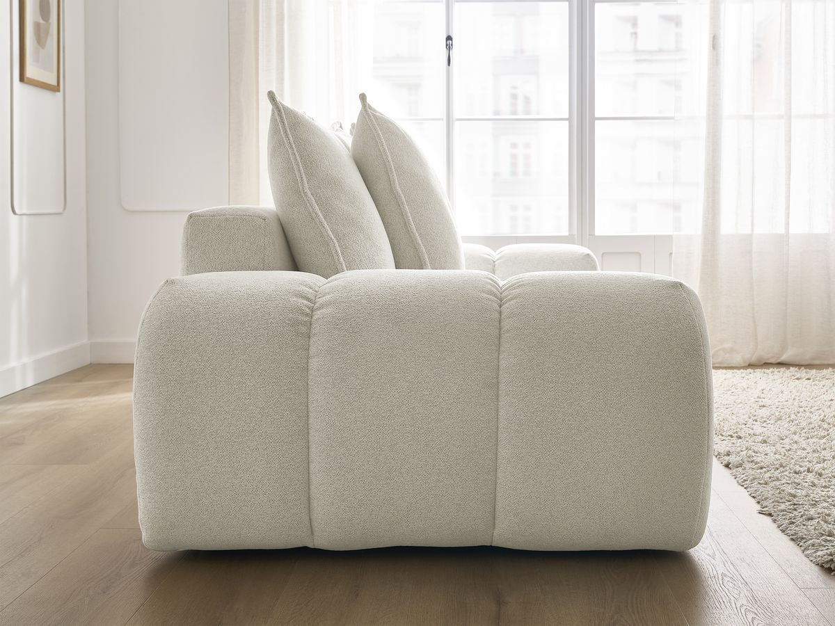 Canapé droit convertible coffre EVEREST tissu chiné