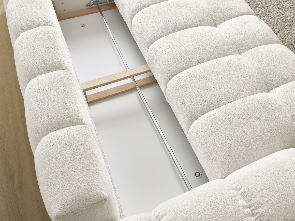 Canapé droit convertible coffre EVEREST tissu chiné