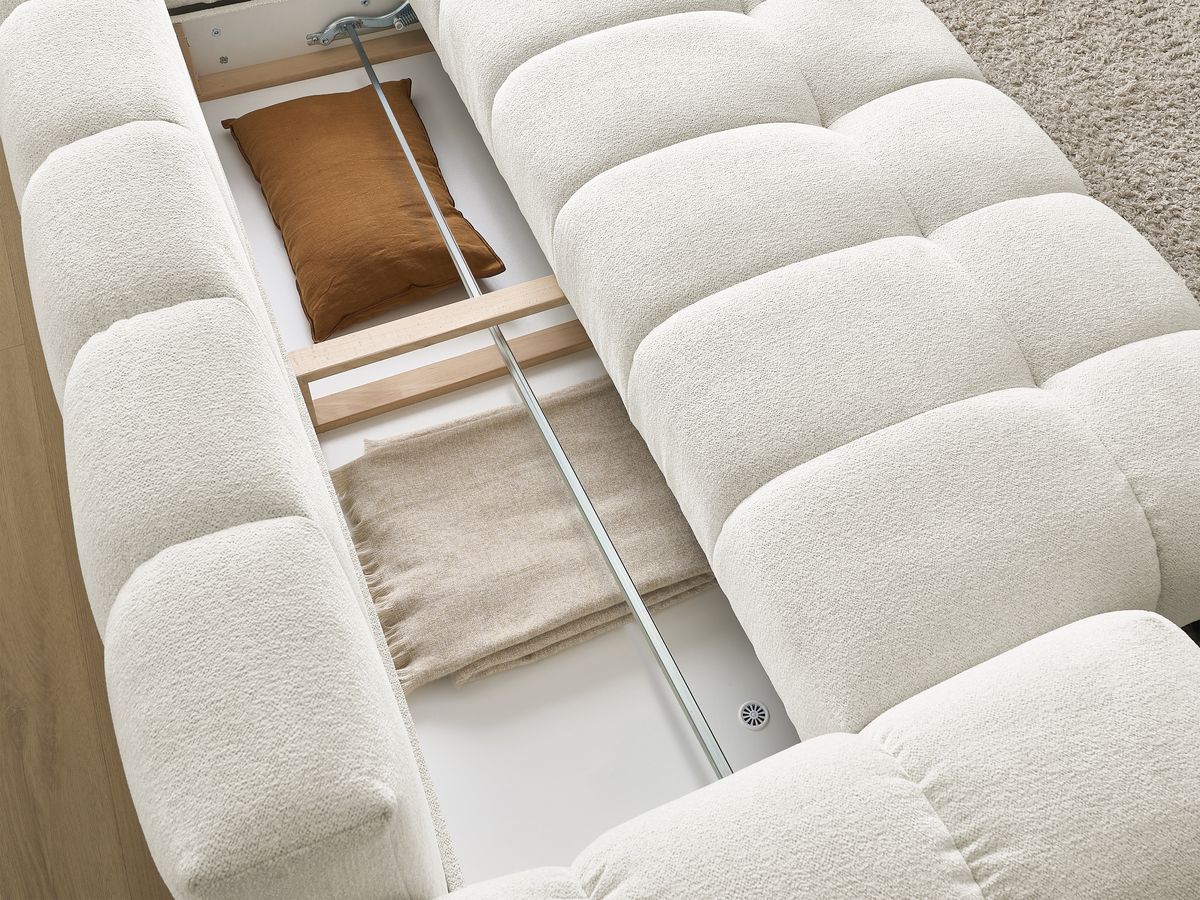 Canapé droit convertible coffre EVEREST tissu chiné