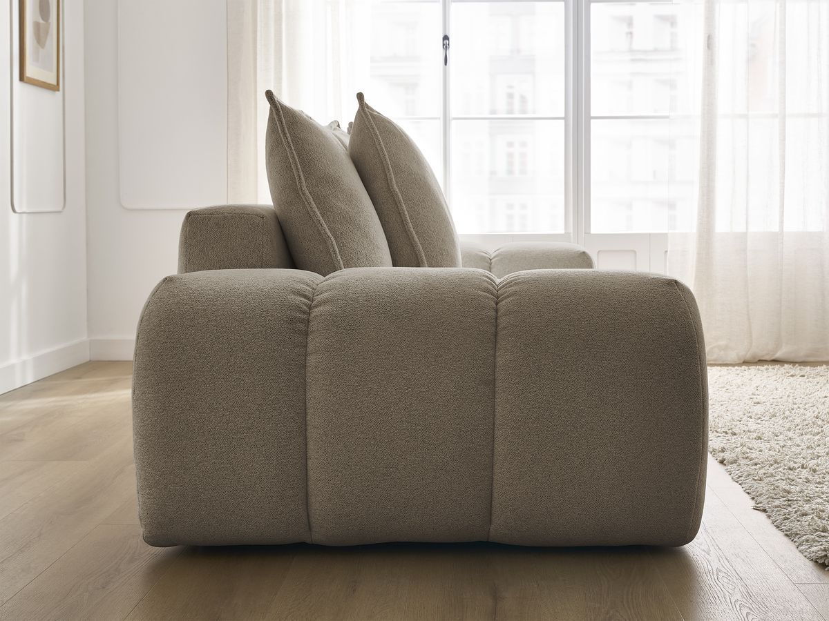 Canapé droit convertible coffre EVEREST tissu chiné