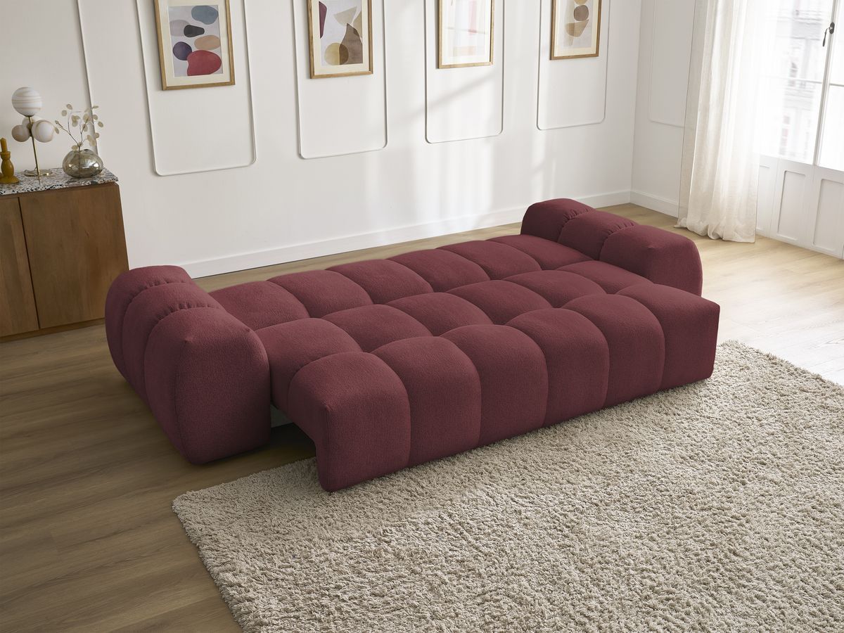 Canapé droit convertible coffre EVEREST tissu chiné