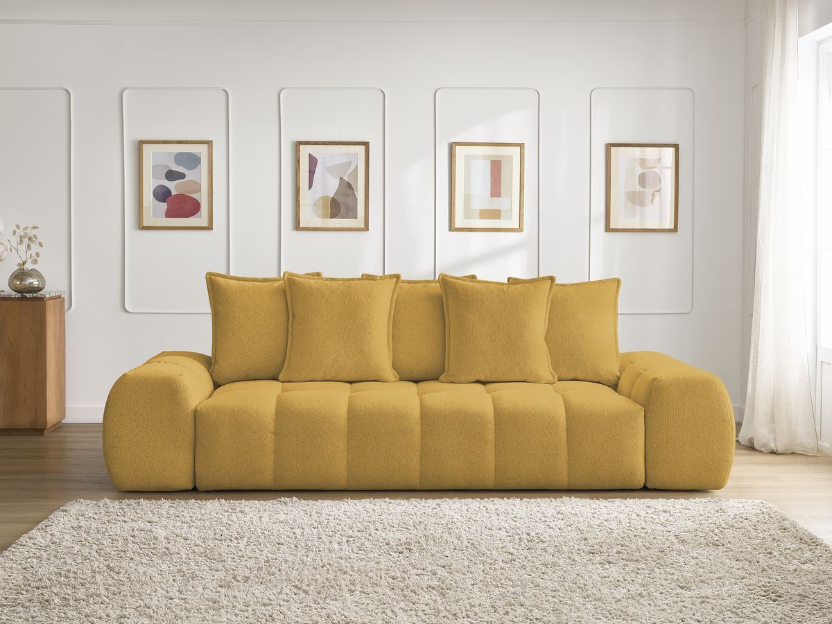 Canapé droit convertible coffre EVEREST tissu chiné