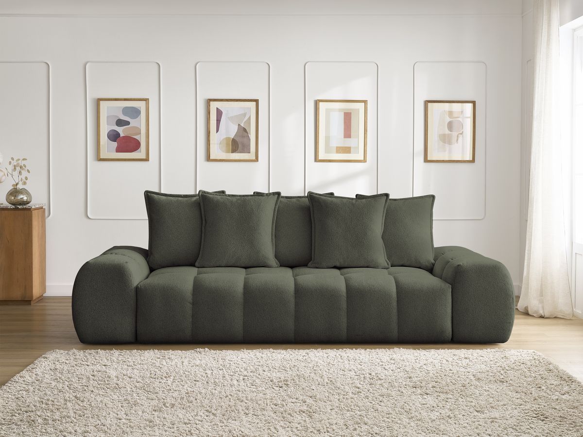 Canapé droit convertible coffre EVEREST tissu chiné