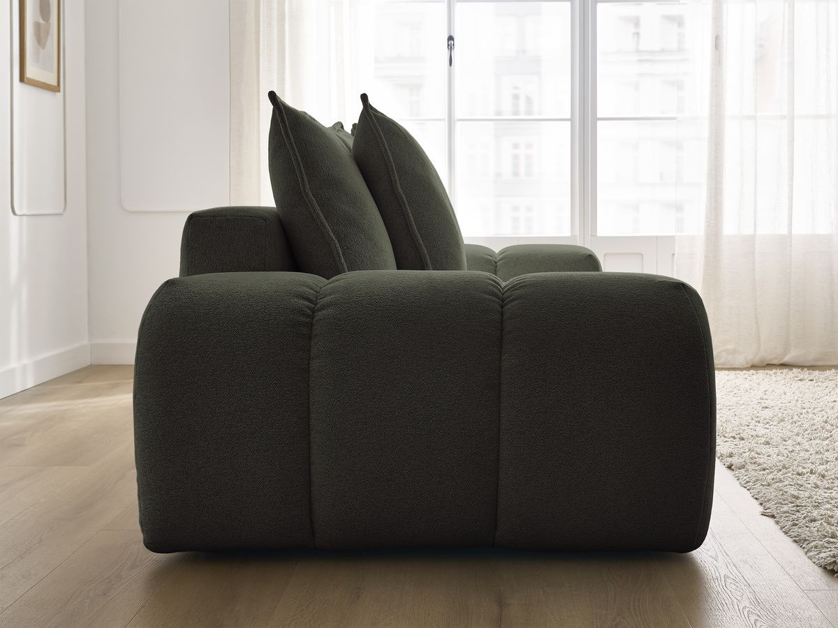 Canapé droit convertible coffre EVEREST tissu chiné
