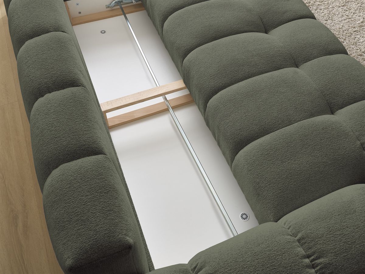 Canapé droit convertible coffre EVEREST tissu chiné