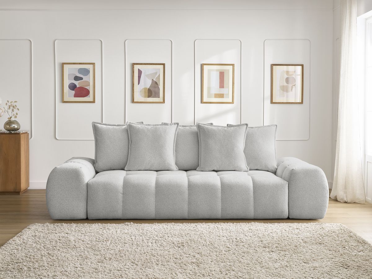 Canapé droit convertible coffre EVEREST tissu chiné