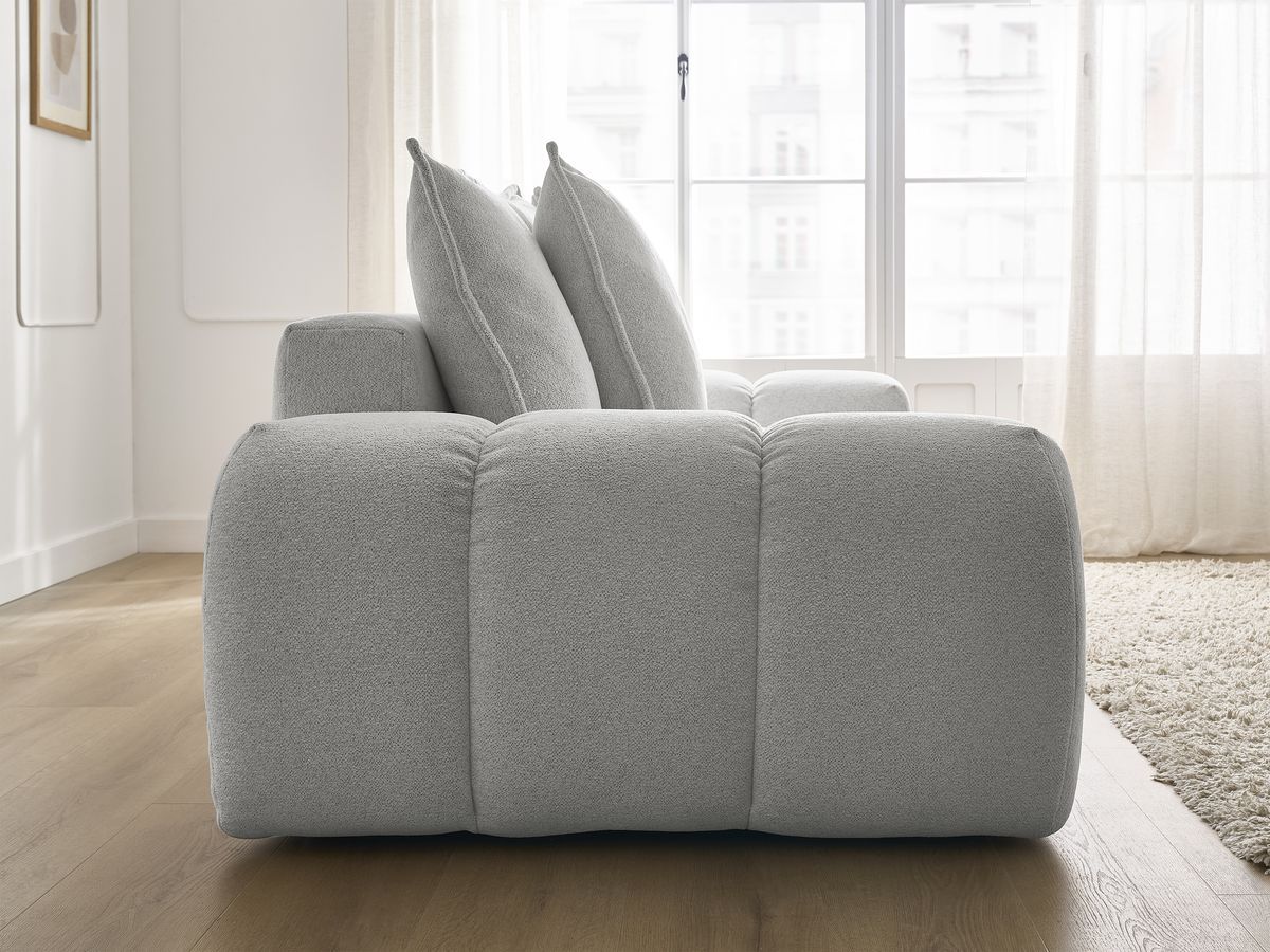 Canapé droit convertible coffre EVEREST tissu chiné