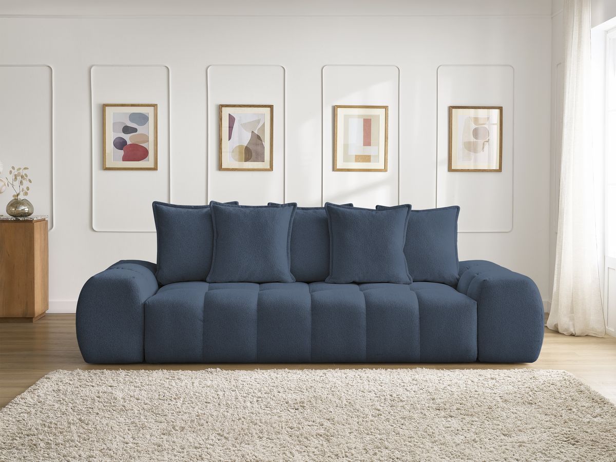 Canapé droit convertible coffre EVEREST tissu chiné