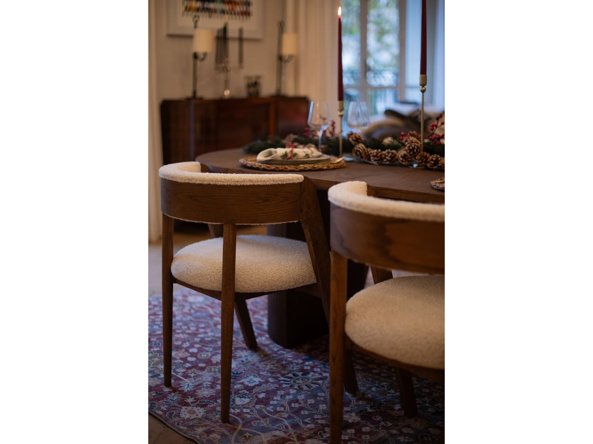Set van 2 BASTIDE stoelen in massief eikenfineer en badstof