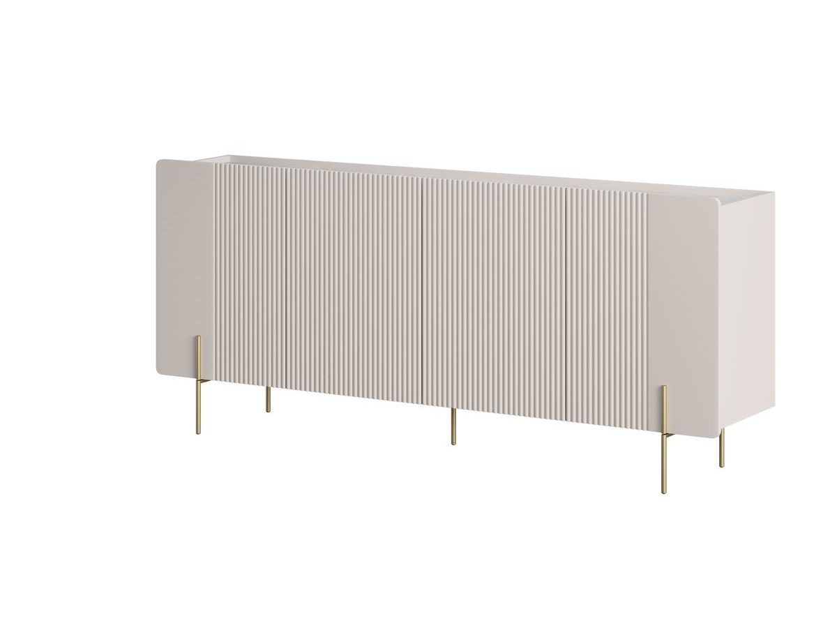 MATHILDE set met 200 cm dressoir + 200 cm tv-meubel + 100 cm salontafel met marmerlook blad en gouden poten