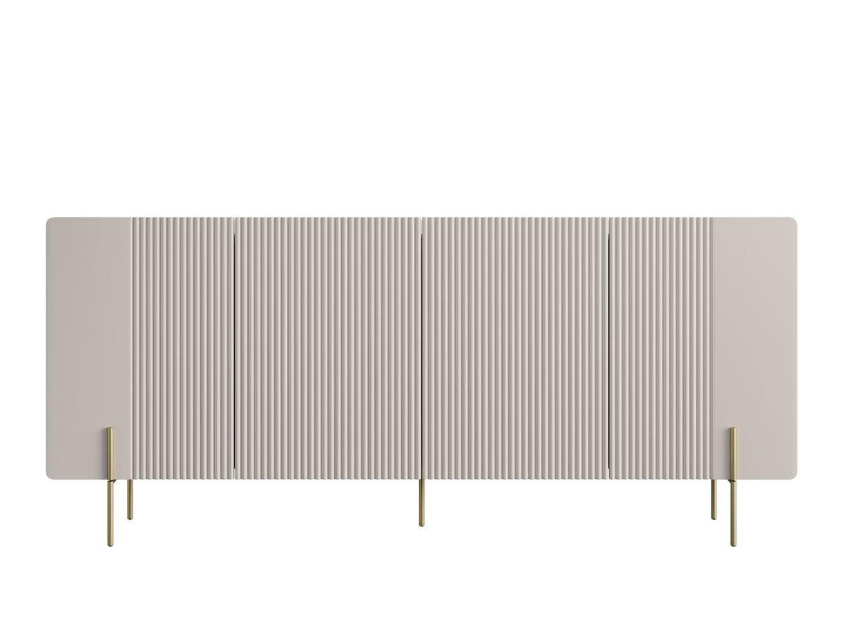MATHILDE set met 200 cm dressoir + 200 cm tv-meubel + 100 cm salontafel met marmerlook blad en gouden poten