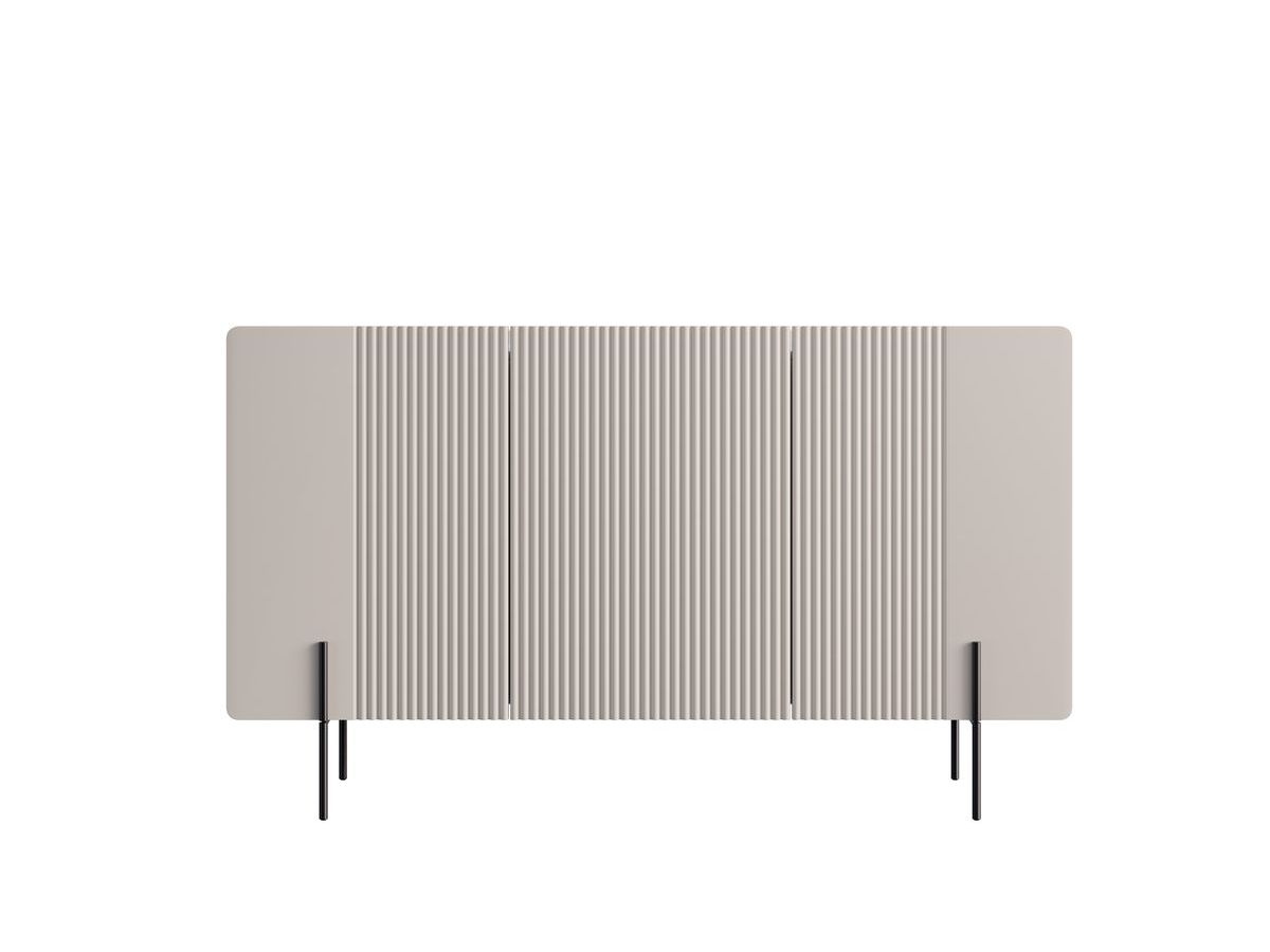 MATHILDE set met 150 cm dressoir + 150 cm tv-meubel + 100 cm salontafel met marmerlook blad en zwarte poten