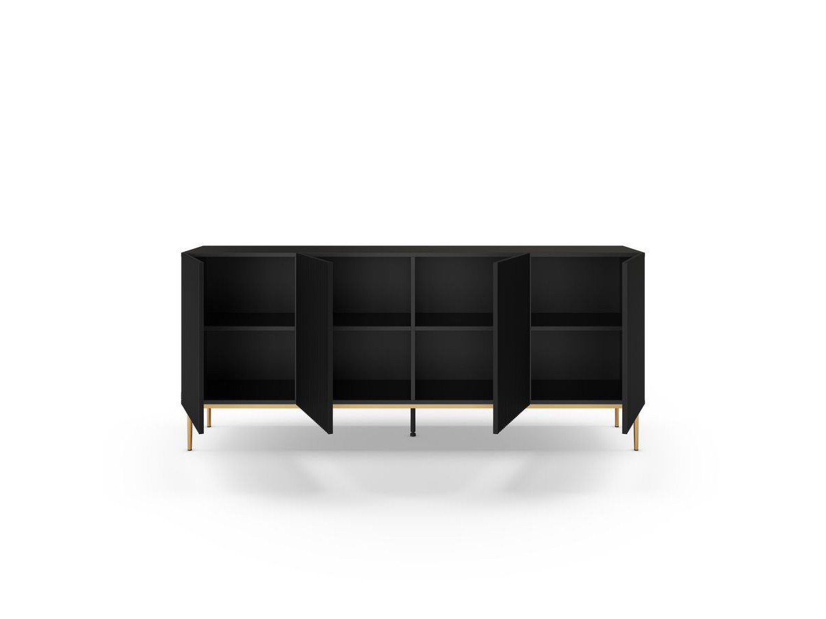 KASSIA set met 200 cm dressoir + 200 cm tv-meubel met nis, gouden metalen poten