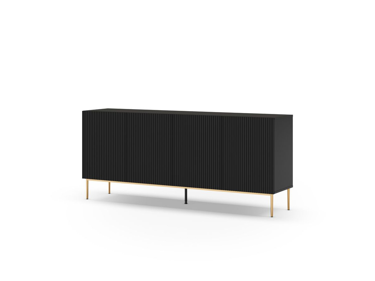 KASSIA set met 200 cm dressoir + 200 cm tv-meubel met nis, gouden metalen poten