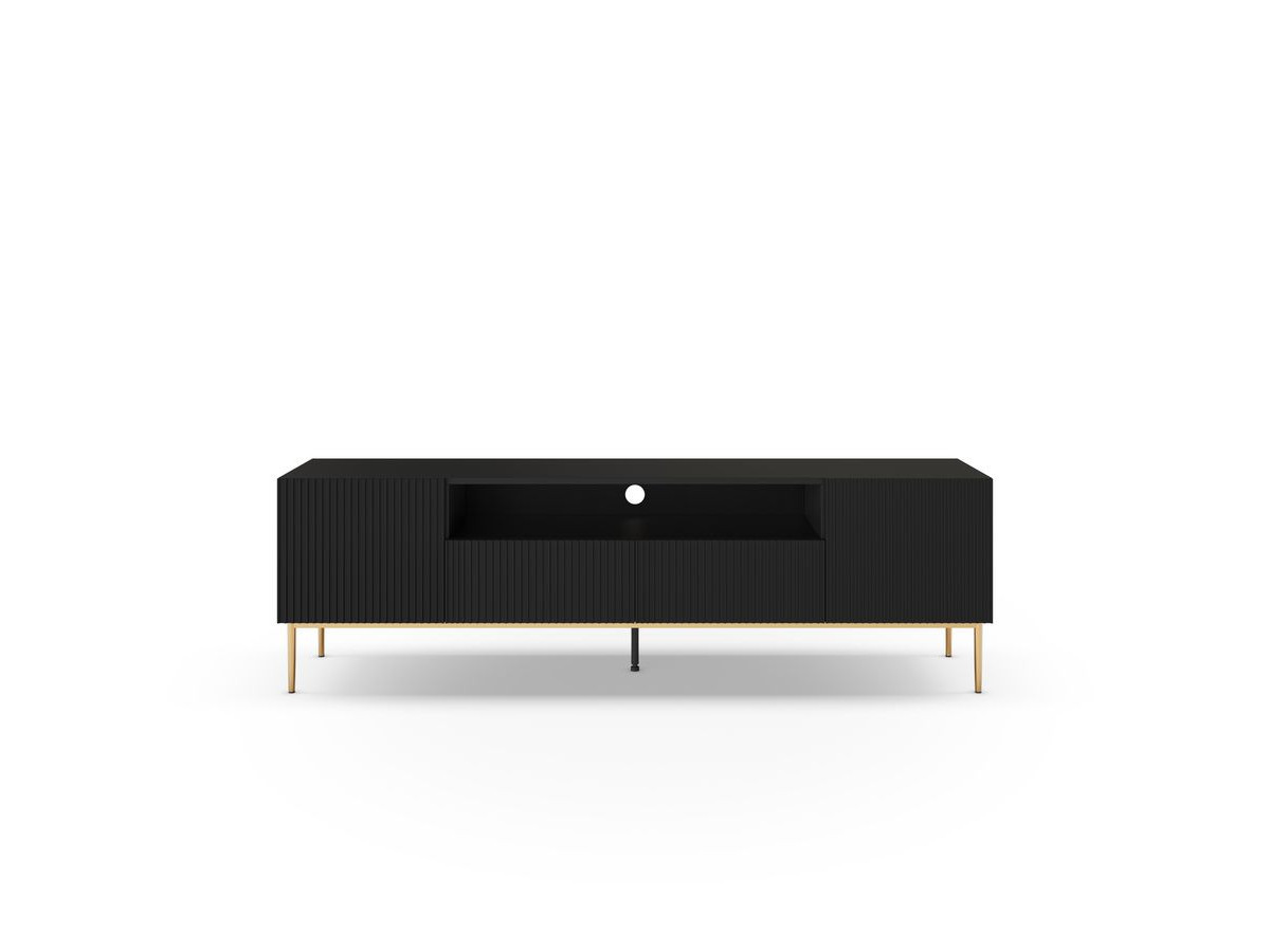 KASSIA set met 200 cm dressoir + 200 cm tv-meubel met nis, gouden metalen poten