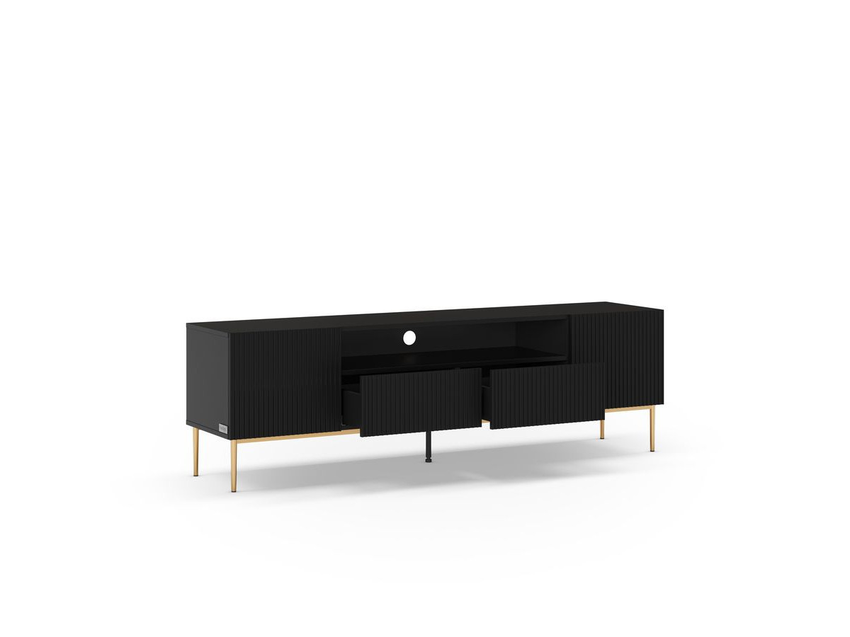 KASSIA set met 200 cm dressoir + 200 cm tv-meubel met nis, gouden metalen poten