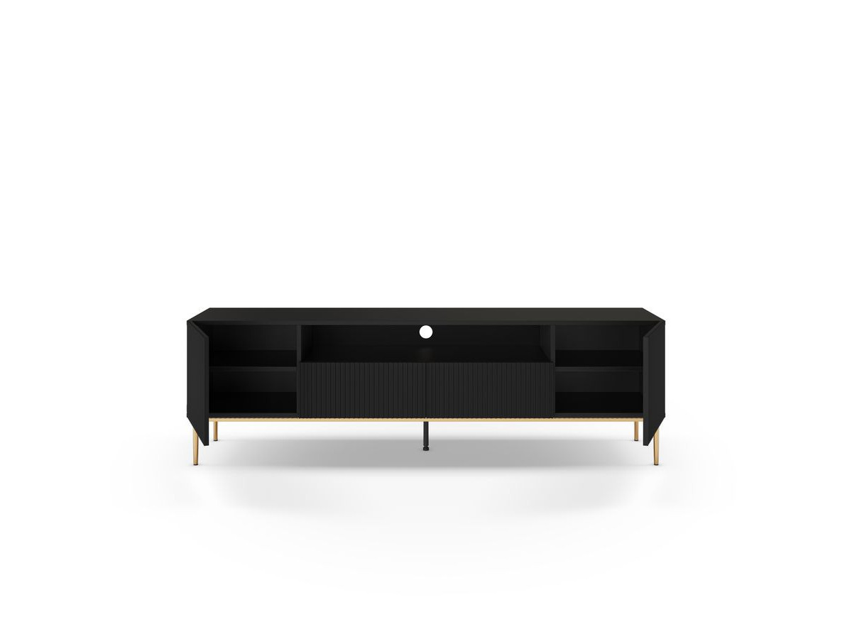KASSIA set met 200 cm dressoir + 200 cm tv-meubel met nis, gouden metalen poten