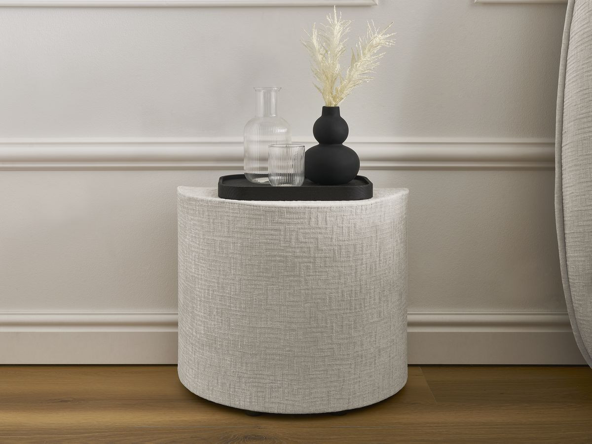 Ensemble LIAM avec Lit + 2 chevets texturé beige — vue 5